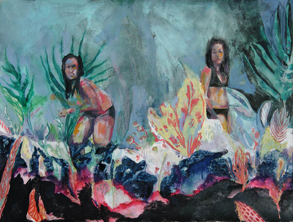 Gatherers  Jenni Dickens painting on paper